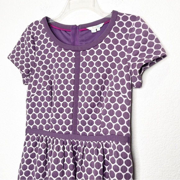 Boden Clementine Jacquard Fit & Flare Dot Sheath Dress Twee Mod - Picture 2 of 12